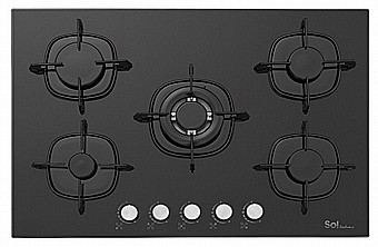 SOL 5 Burners Glass Surface Black F7GBET-574