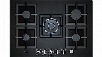 Gas Cooktop Bosch 5 Burners Glass Surface Black Width 75 PPQ7A6M20Y