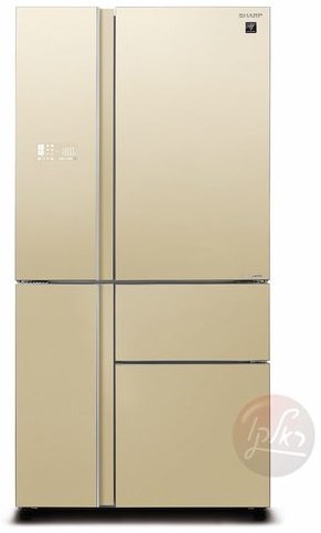 Refrigerator Sharp 5 Door 661 L Glass Champagne SJ-R9730-GL