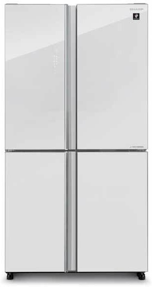 Refrigerator Sharp 4 Door Finish White Glass SJ-8960WH