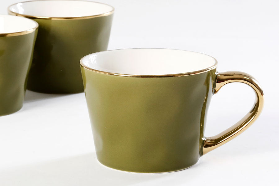 Ceramic Gold Mug Stripe 380ml PARIS OLIVE PRO