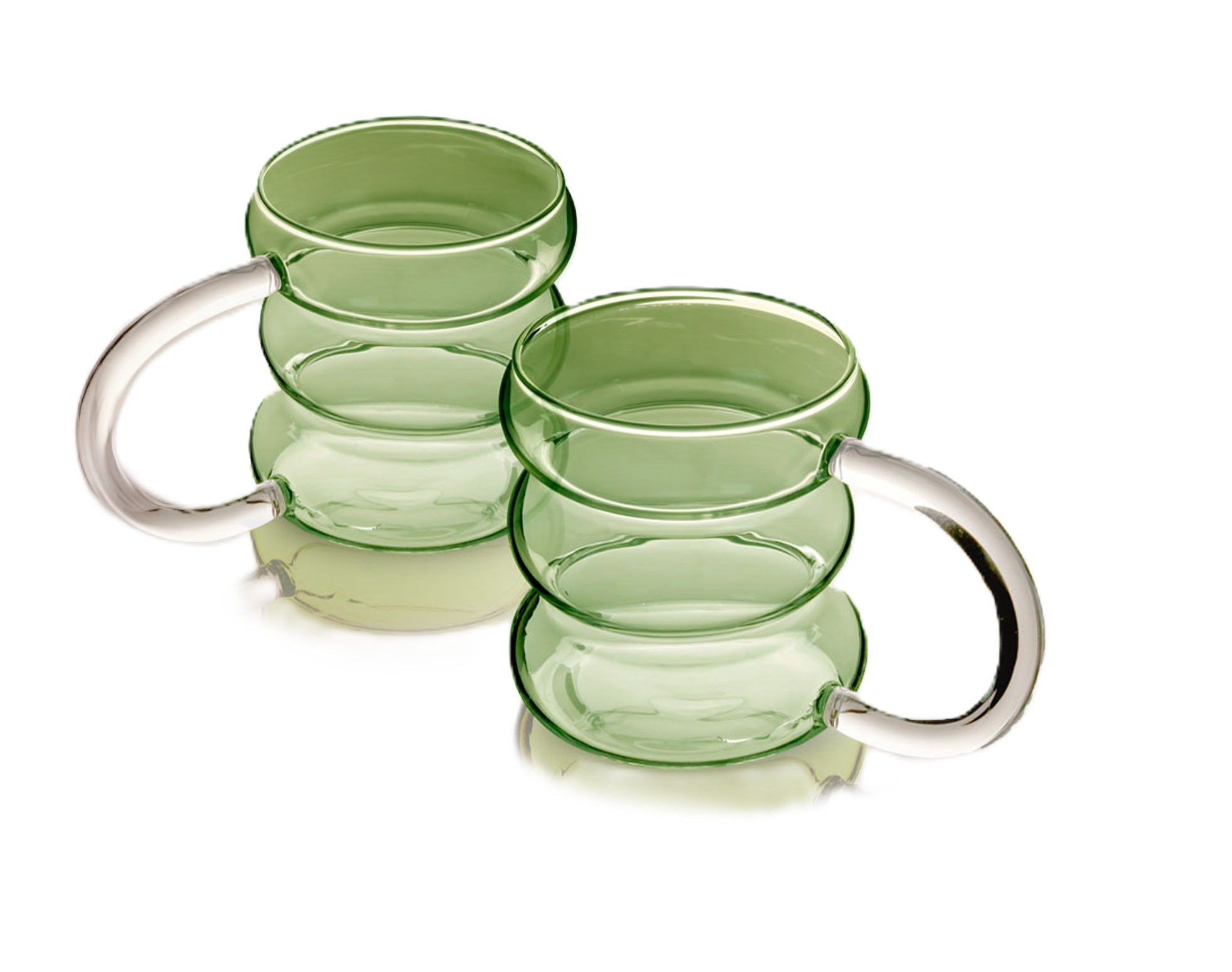 Glass Green Pair Mugs 450ml DreamChef