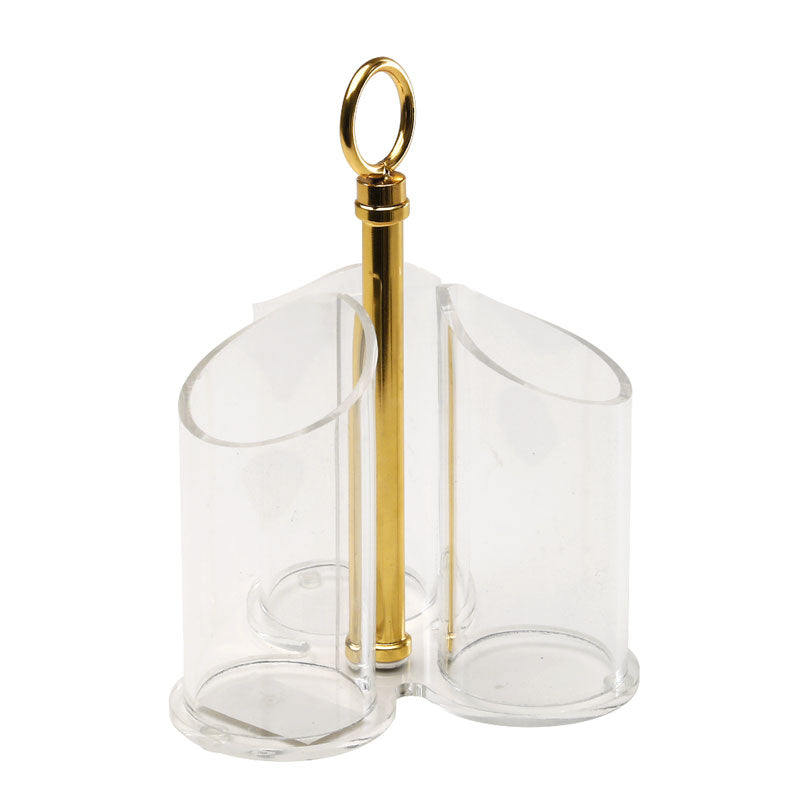 Serving Acrylic Clear Cutlery Tray with Handle Gold