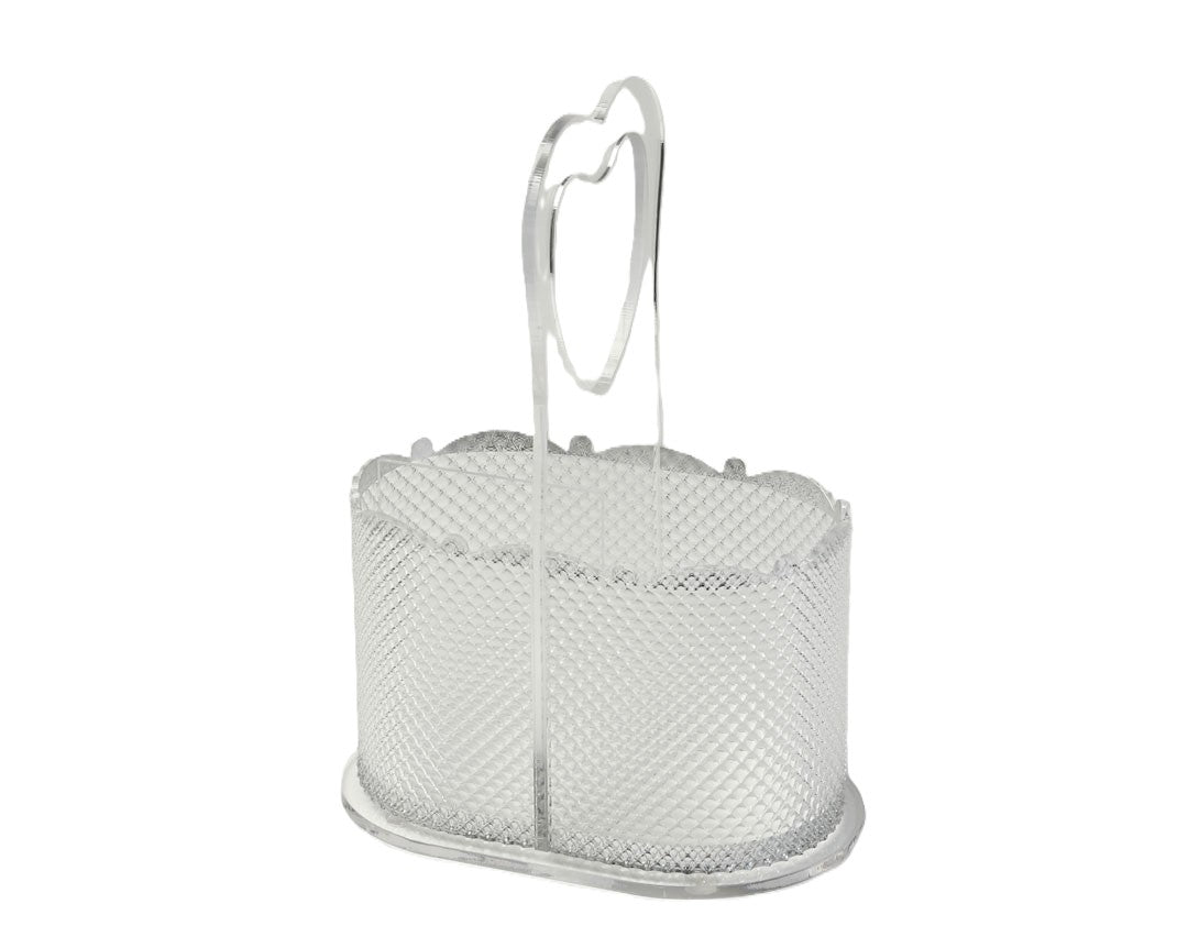 Acrylic Cutlery Tray 3 Compartments Pattern Dots Clear