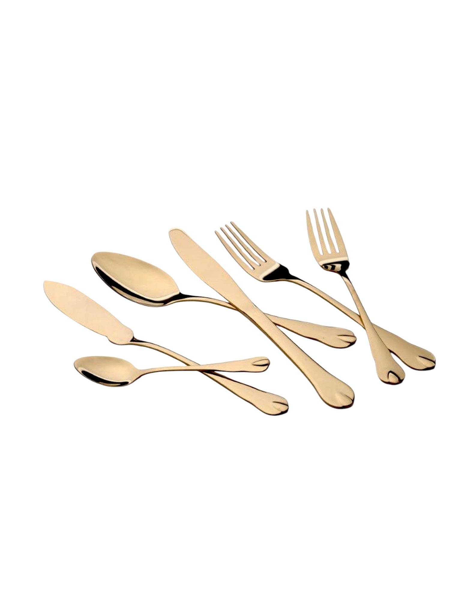 Cutlery Set 36 Pieces Stainless Steel Gold Glossy