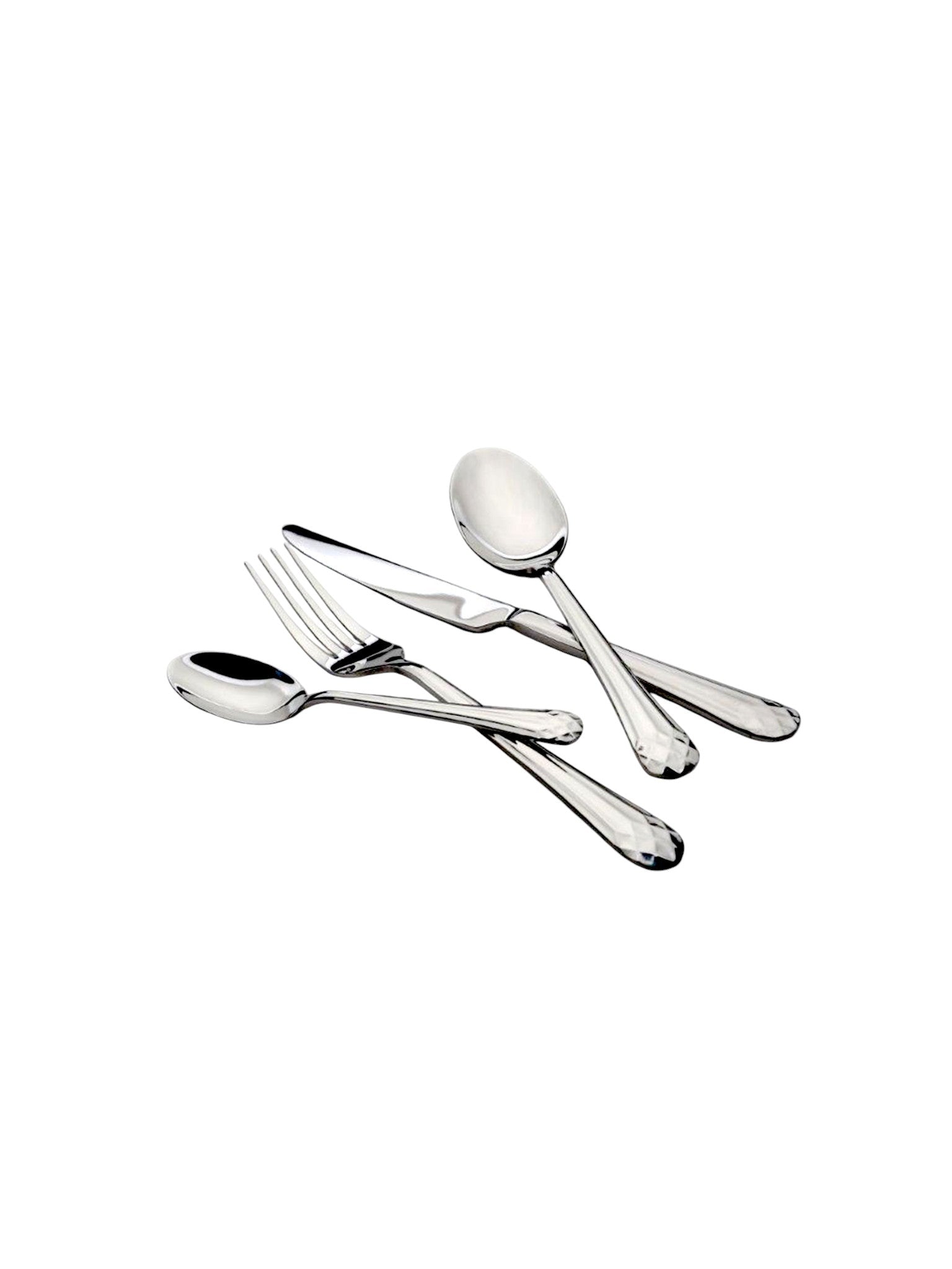 Cutlery Set 24 Pieces Smooth Stainless Steel 18/10 Glossy