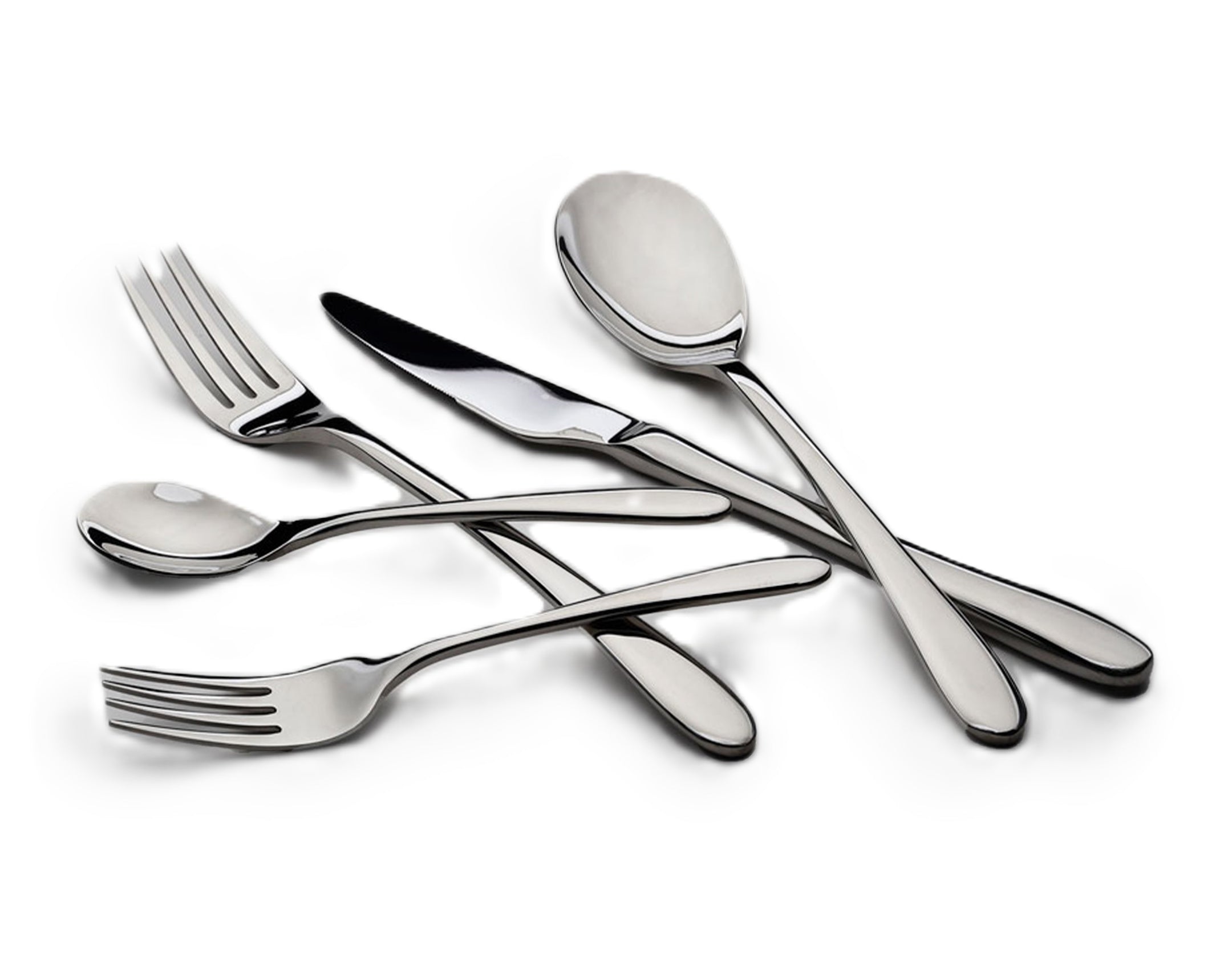 Cutlery Set 30 Pieces Smooth Stainless Steel 18/10 Glossy
