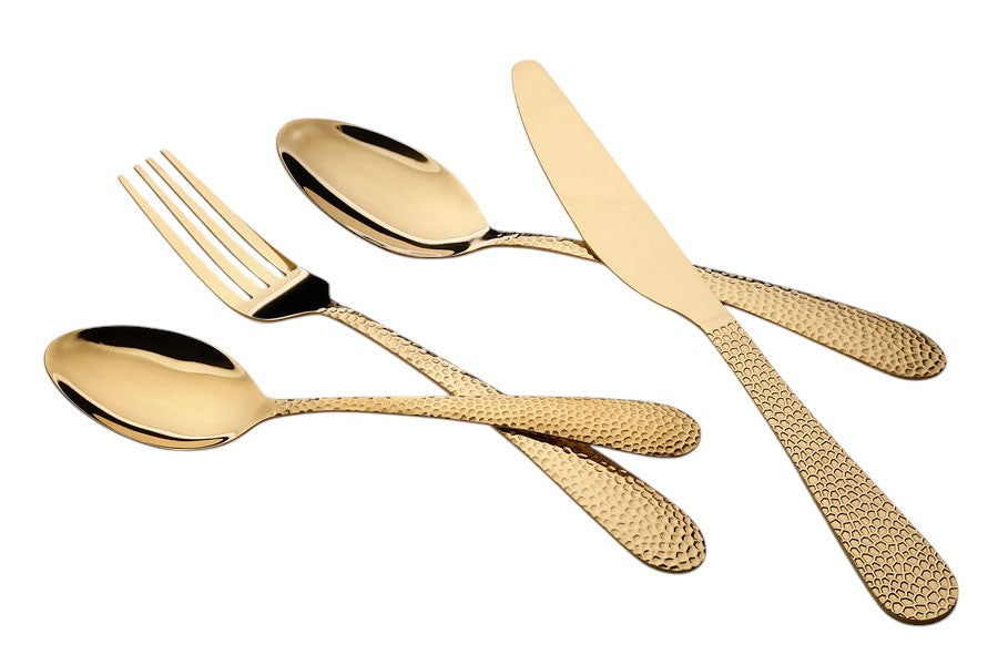 Cutlery Set 24 Pieces Stainless Steel Gold Matte