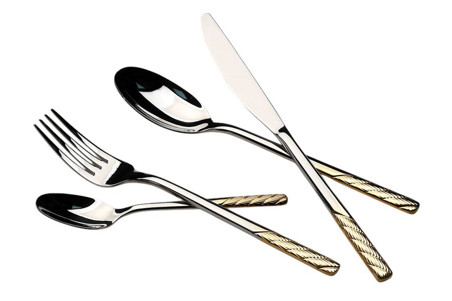 Cutlery Set 24 Pieces Stainless Steel Lotus 18/10inox304