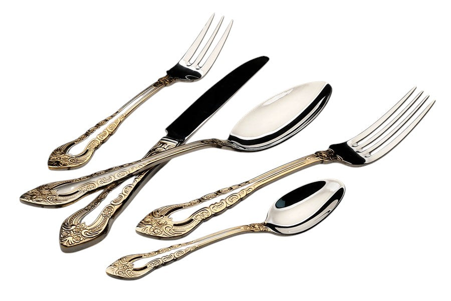 Cutlery Set 30 Pieces 18/10 SATIN MATT Inox Gold