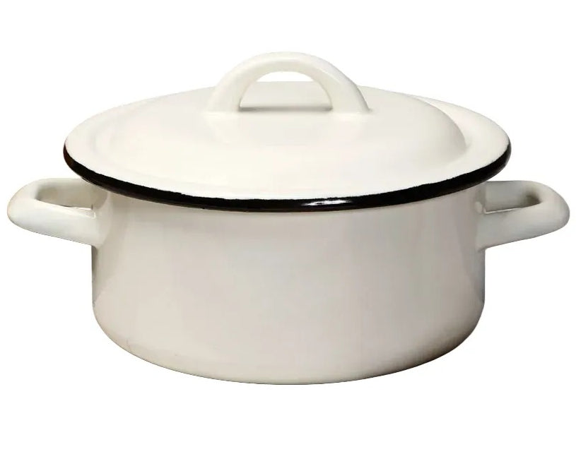 Enamel Pot Low 1.8L Diameter 18cm Cream DreamChef Delicious