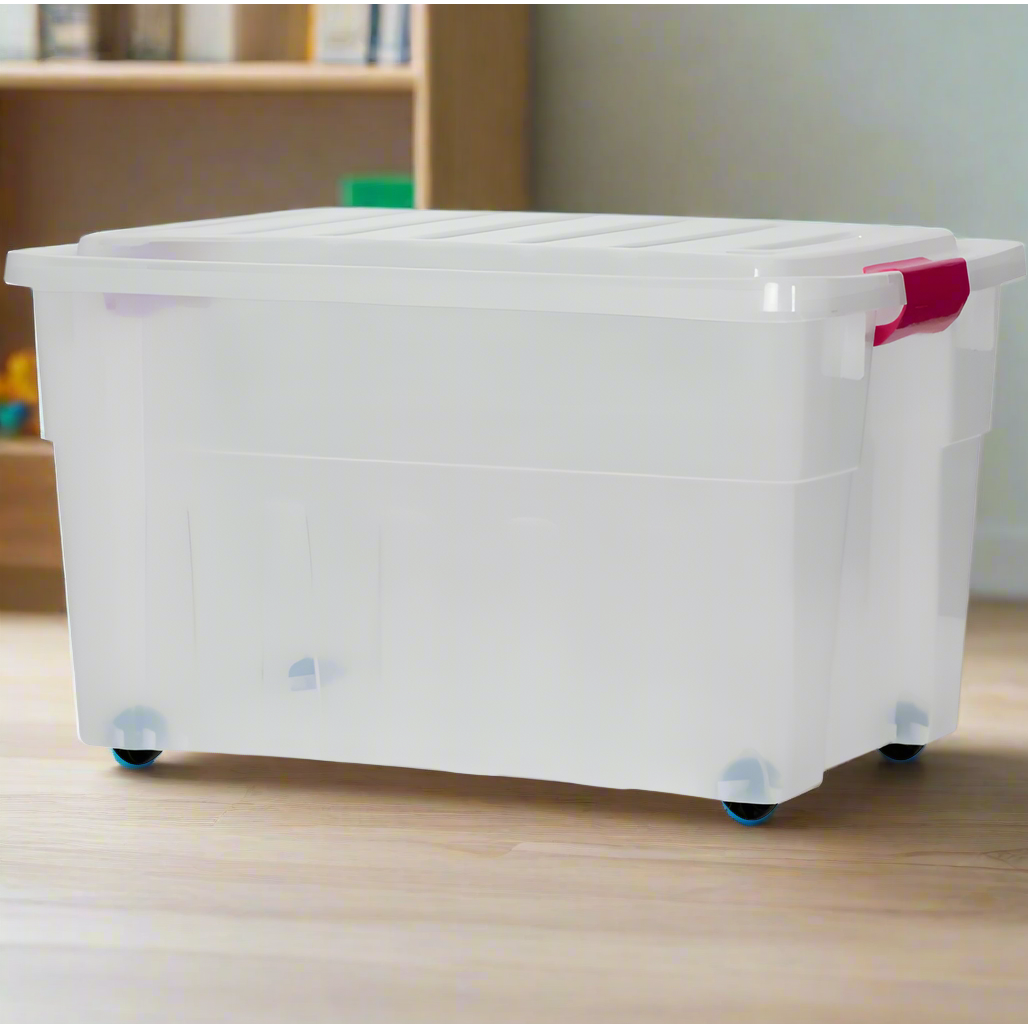 Crate Storage 65L Tall with Wheels Lid
