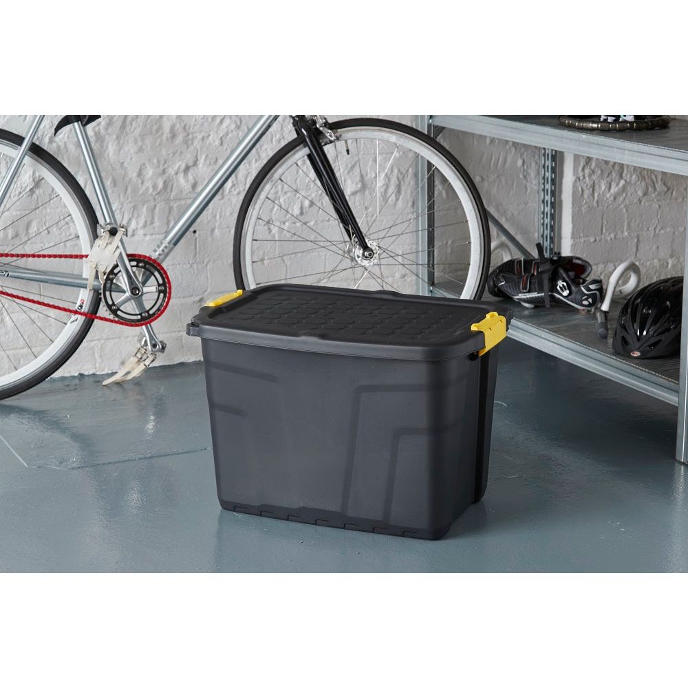Crate Storage 60L Black Heavy Duty