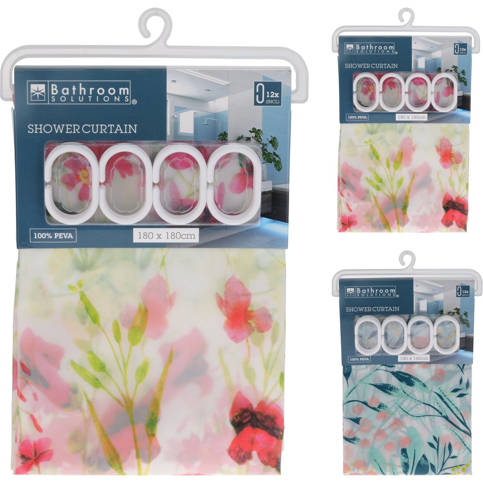 Floral Colorful Curtain Bath 180*180