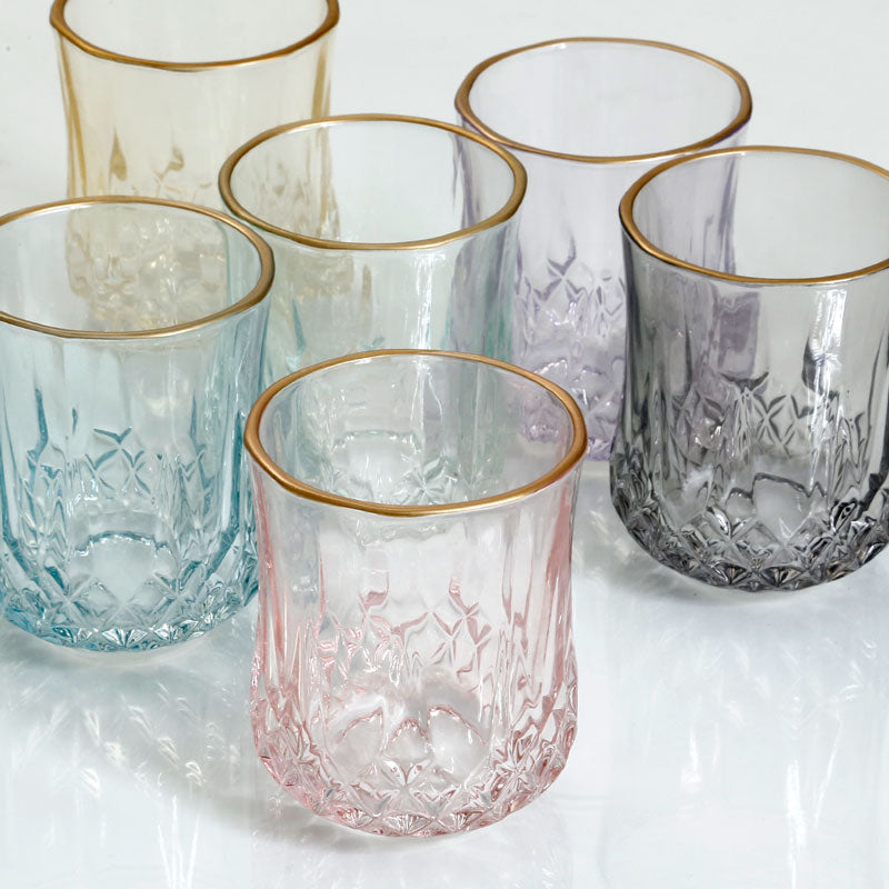 Colorful Set 6 Drinking Glasses LIFE STYLE