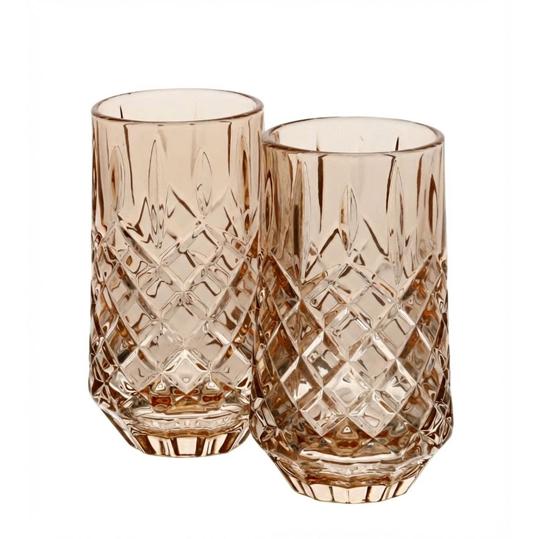 Set 6 Cups Drinking 410ml ROSE Gold CRYSTALINE