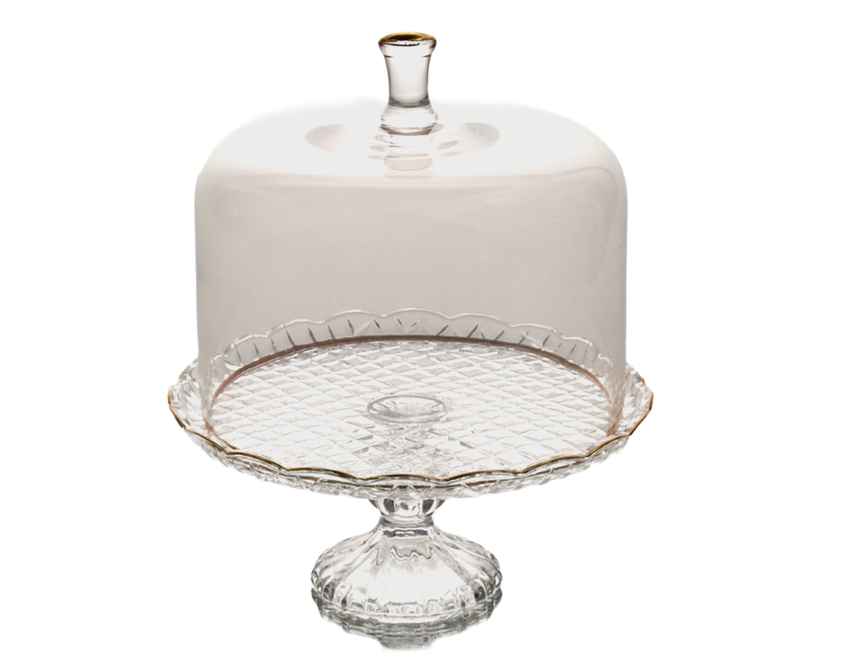 Bell Cake 27cm Glass Stripe Gold CRYSTALINE