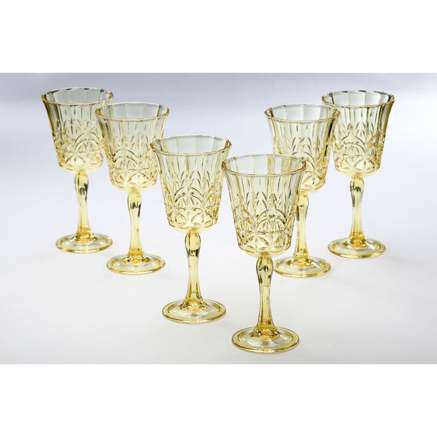 Set 6 Goblets Wine 300ml Polycarbonate Yellow