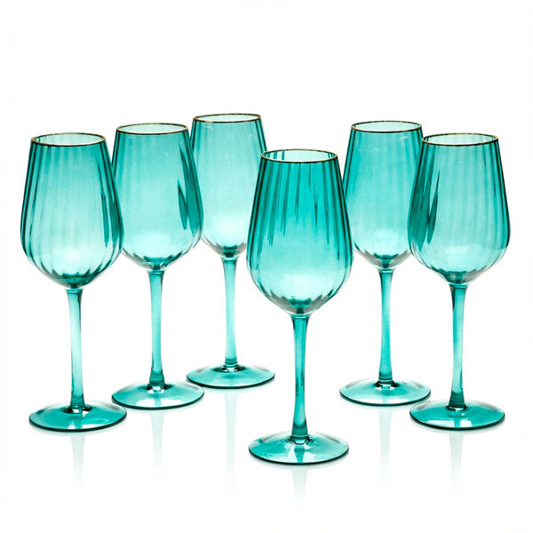 Set 6 Goblets Wine columbia gold