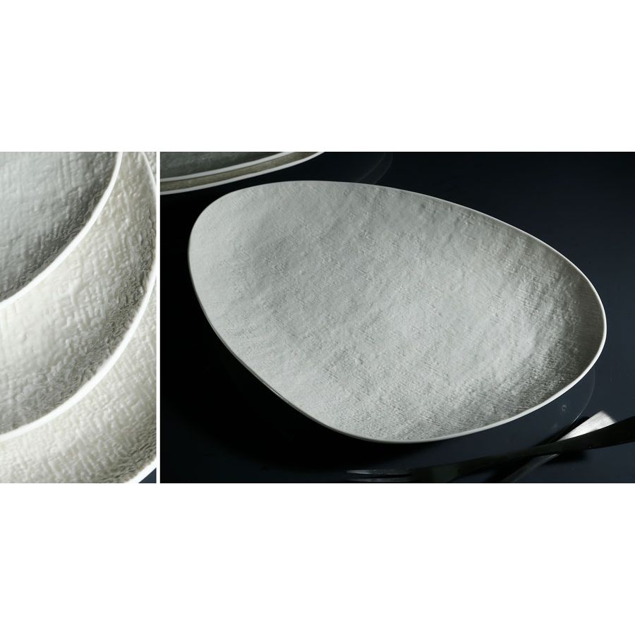 Serving Porcelain Plate Oval SimpelWhite 39X26cm NewBornChina