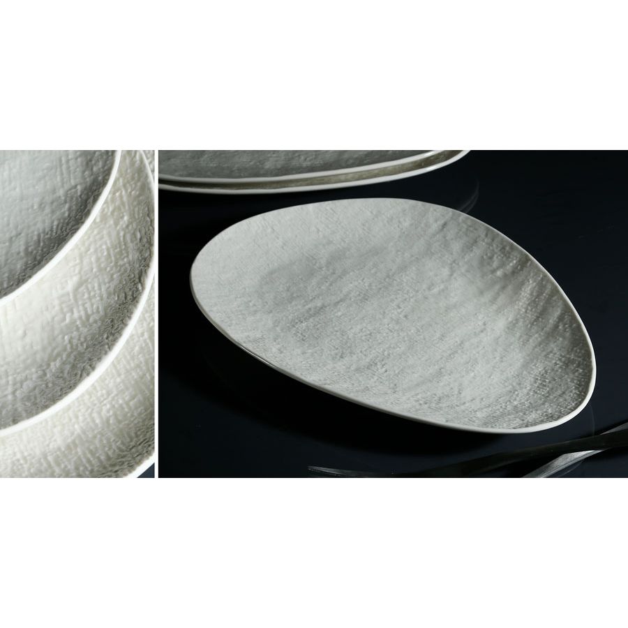 Serving Porcelain Plate Oval SimpelWhite 28X19cm NewBornChina