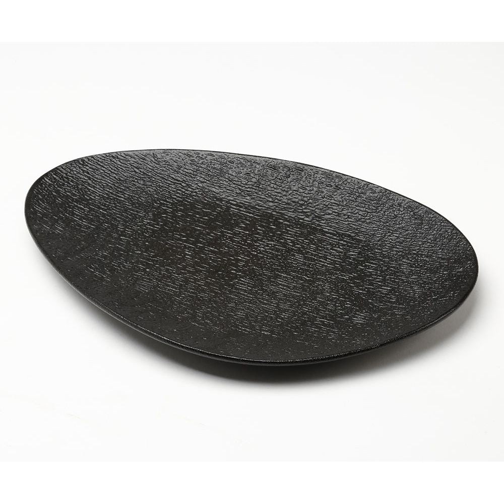 Serving Porcelain Plate Oval SimpelBlack 28X19cm NewBornChina