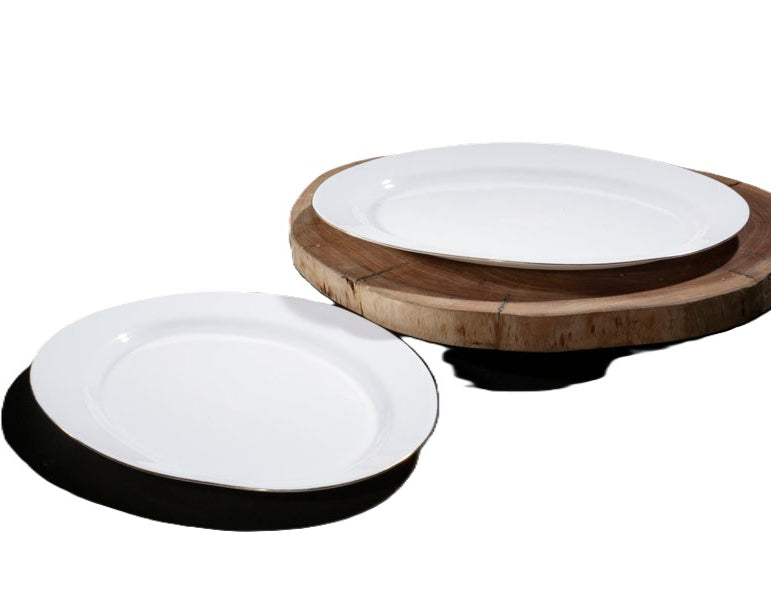 Serving Plate 35cm with Stripe Gold OPAL