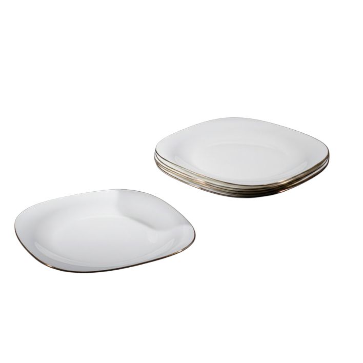 Serving Glass Plate Dinner Opal Divided 29cm in Gold