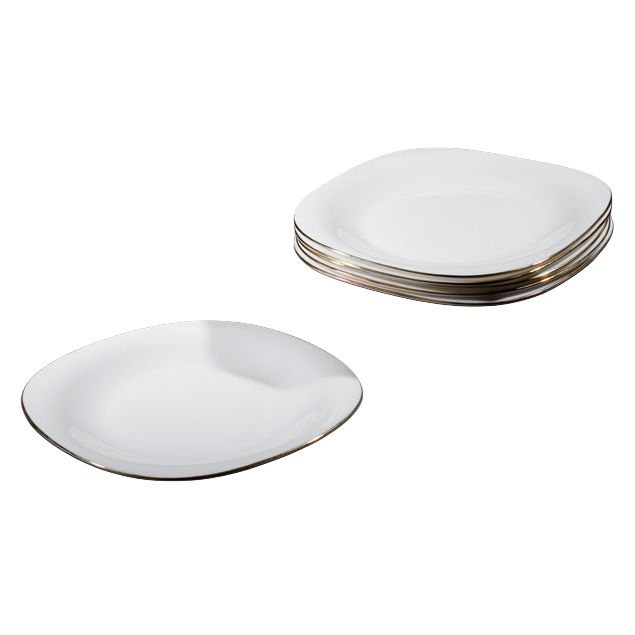 Serving Glass Plate Appetizer Opal Divided 22cm in Gold