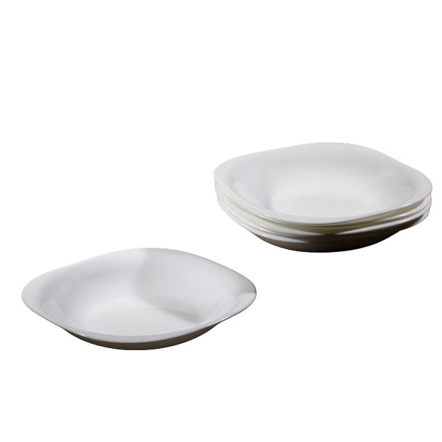Glass Soup Plate Opal Divided 23cm in White