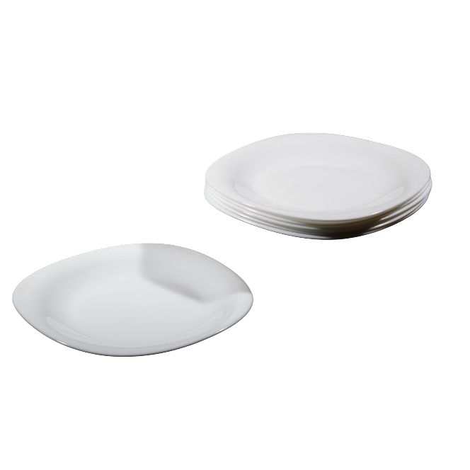 Serving Glass Plate Appetizer Opal Divided 22cm in White