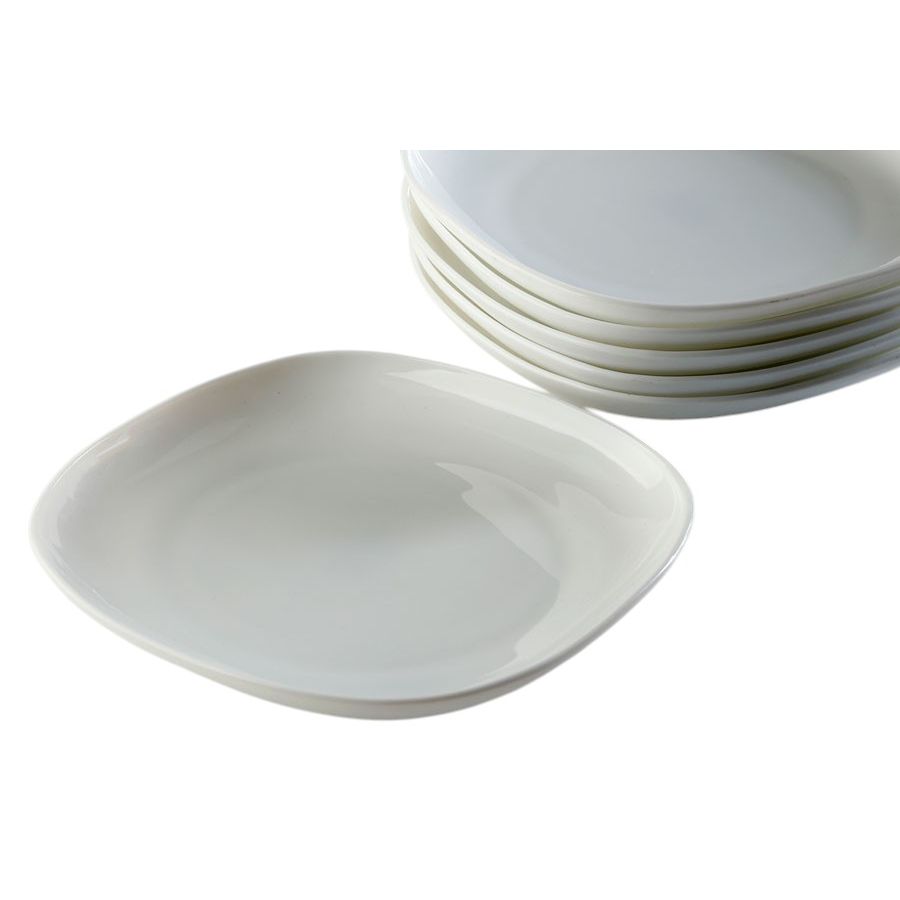 Square Glass Cake Plate Opal Divided 16X16cm