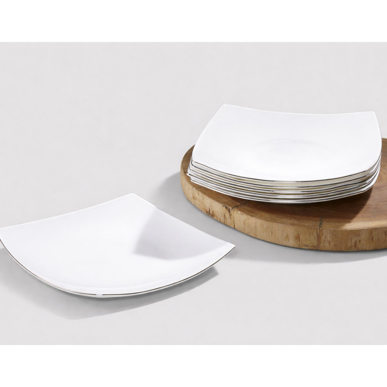 White Plate 19X19cm in OPAL