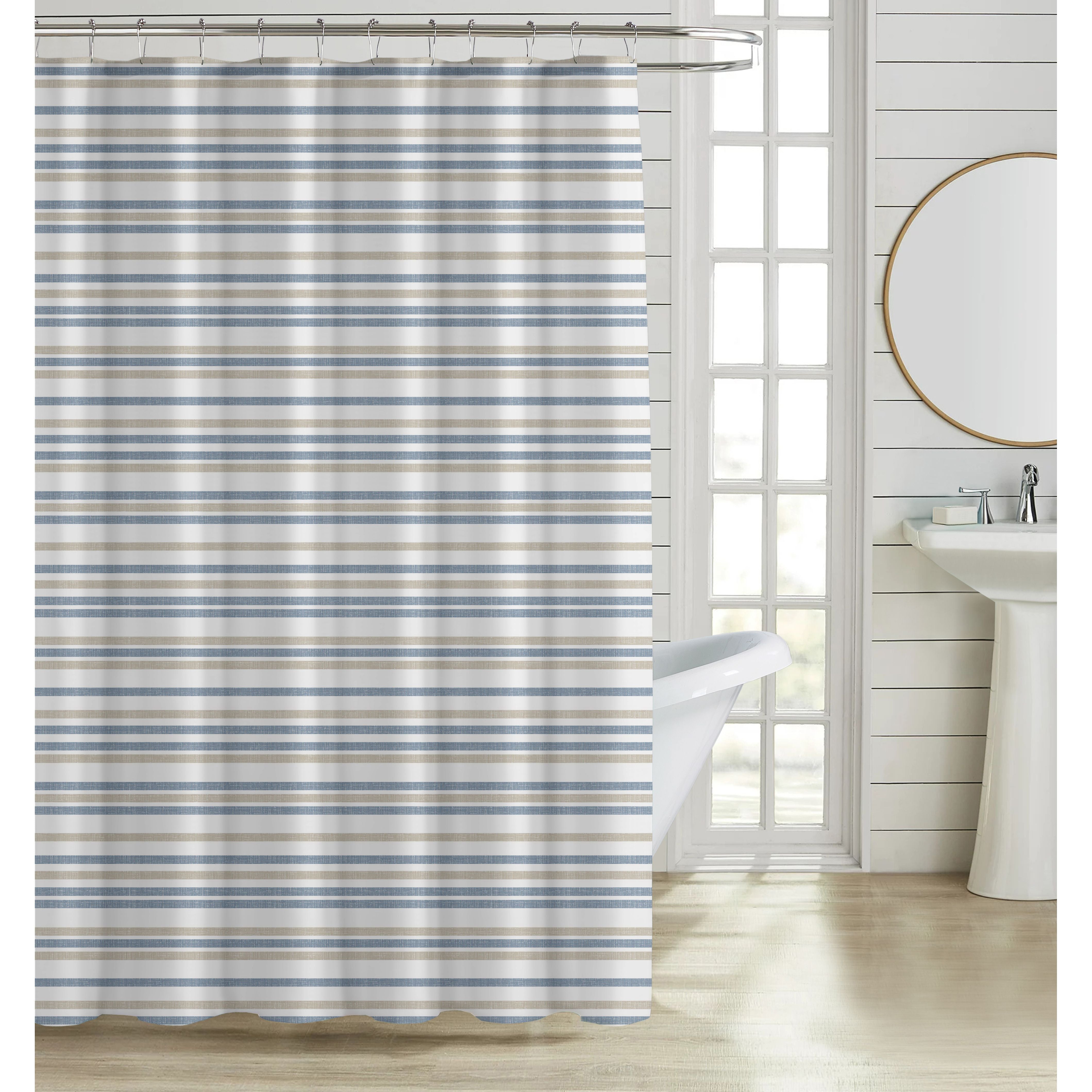 Striped Shower Curtain Canvas 180*180cm