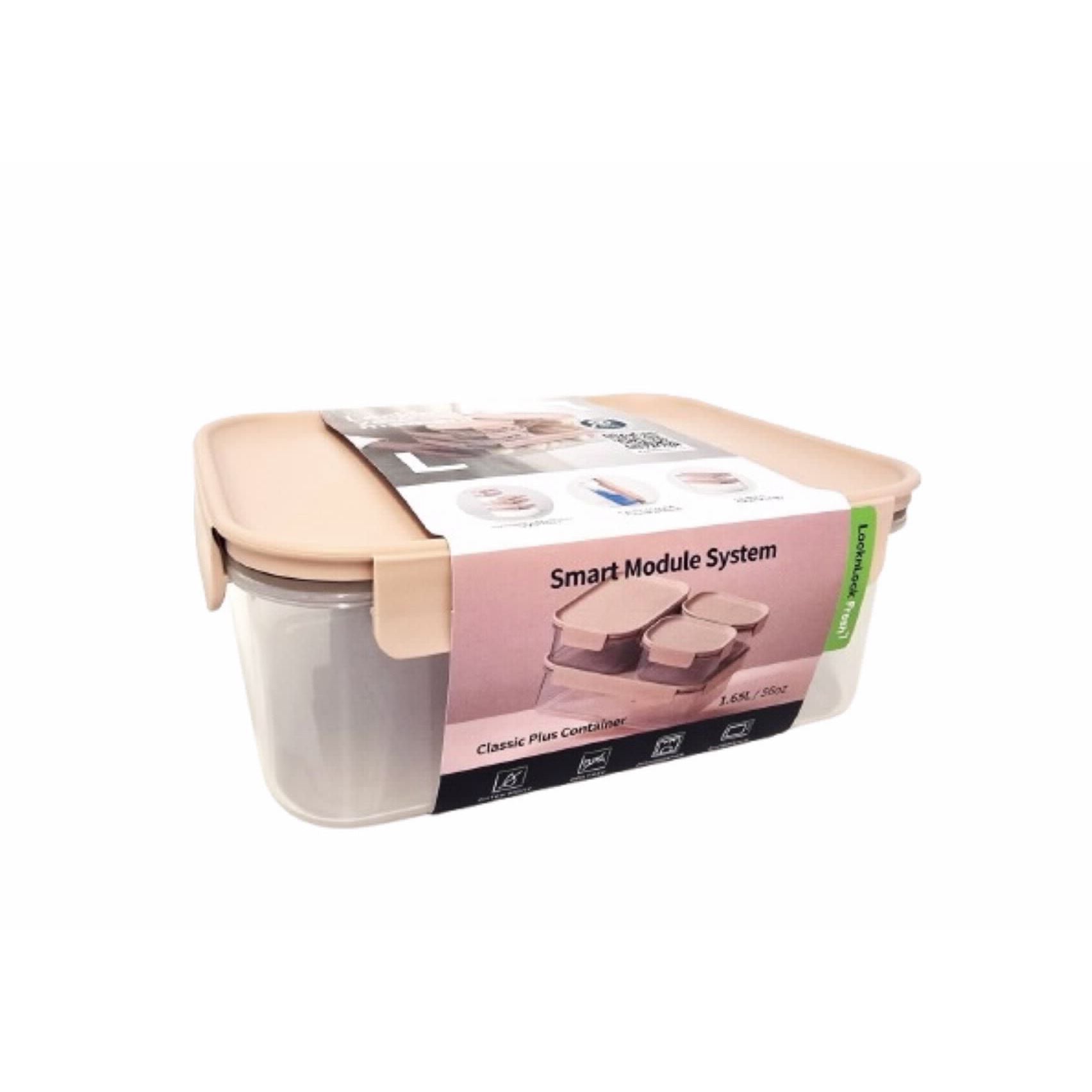 Pink Storage Box 1.65L Lid Series Classic Plus 221x170x84 mm L&L