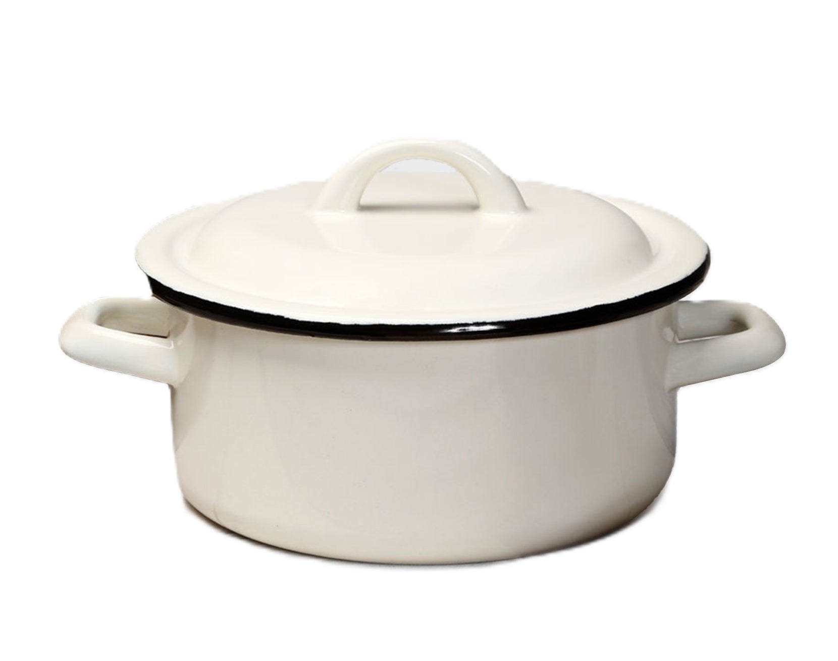 Enamel Pot Low 2.5L Diameter 20cm Cream DreamChef Delicious