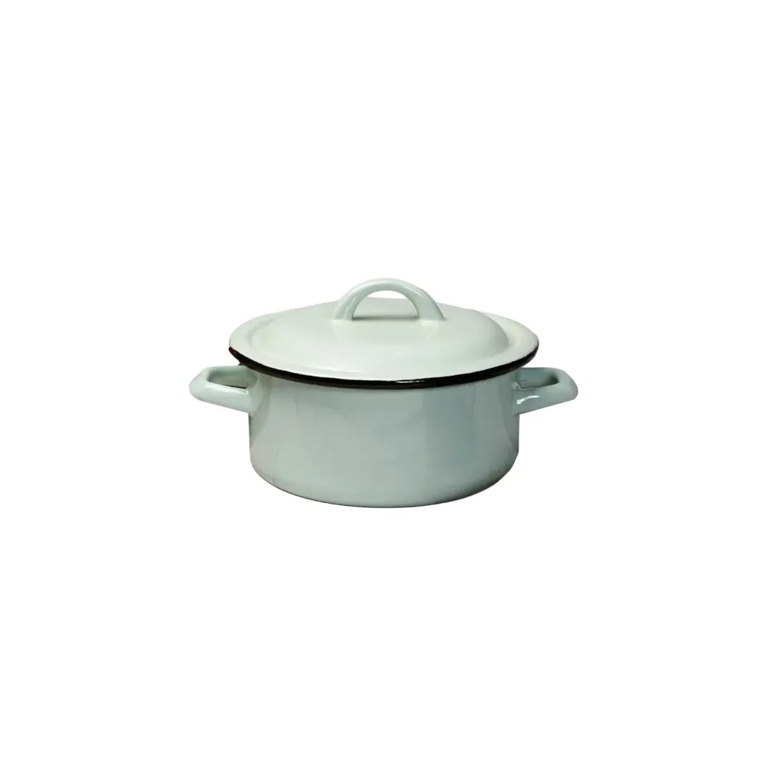 Enamel Pot Low 3.5L Diameter 22cm Green Mint DreamChef Delicious