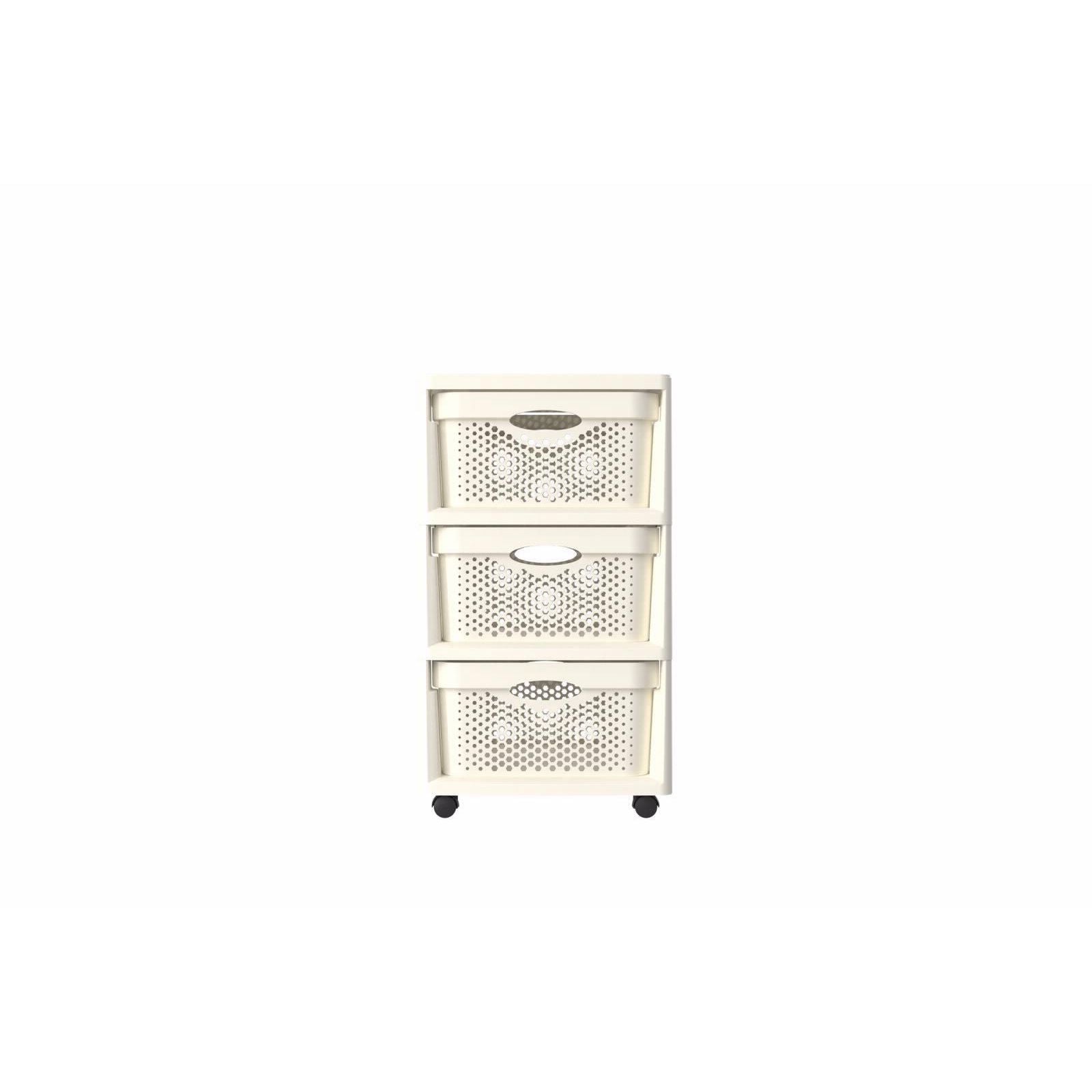 Drawer Unit Plastic 3 Tier FIXER Beige