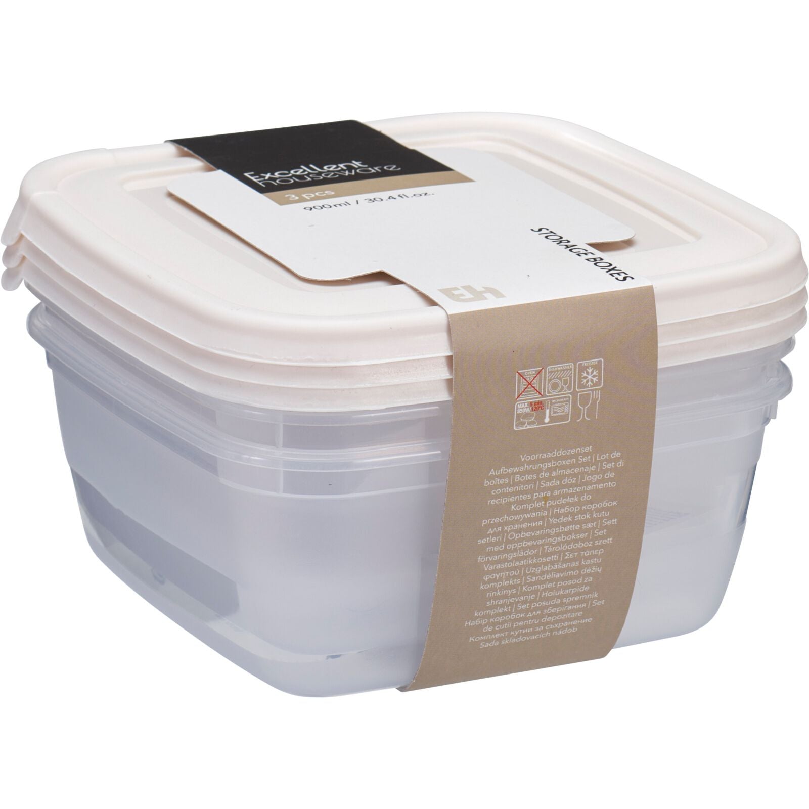Plastic Set 3 Boxes Food 900ml