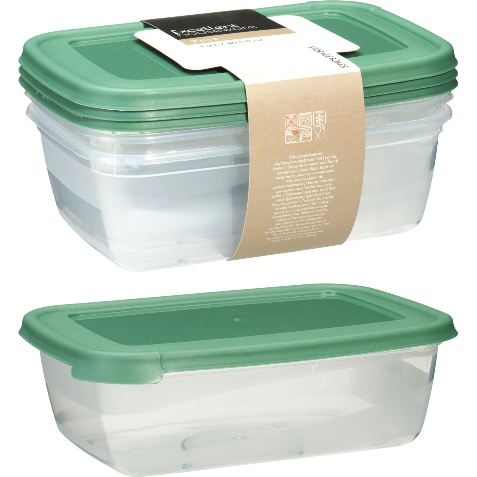Plastic Set 3 Boxes Food 1200ml