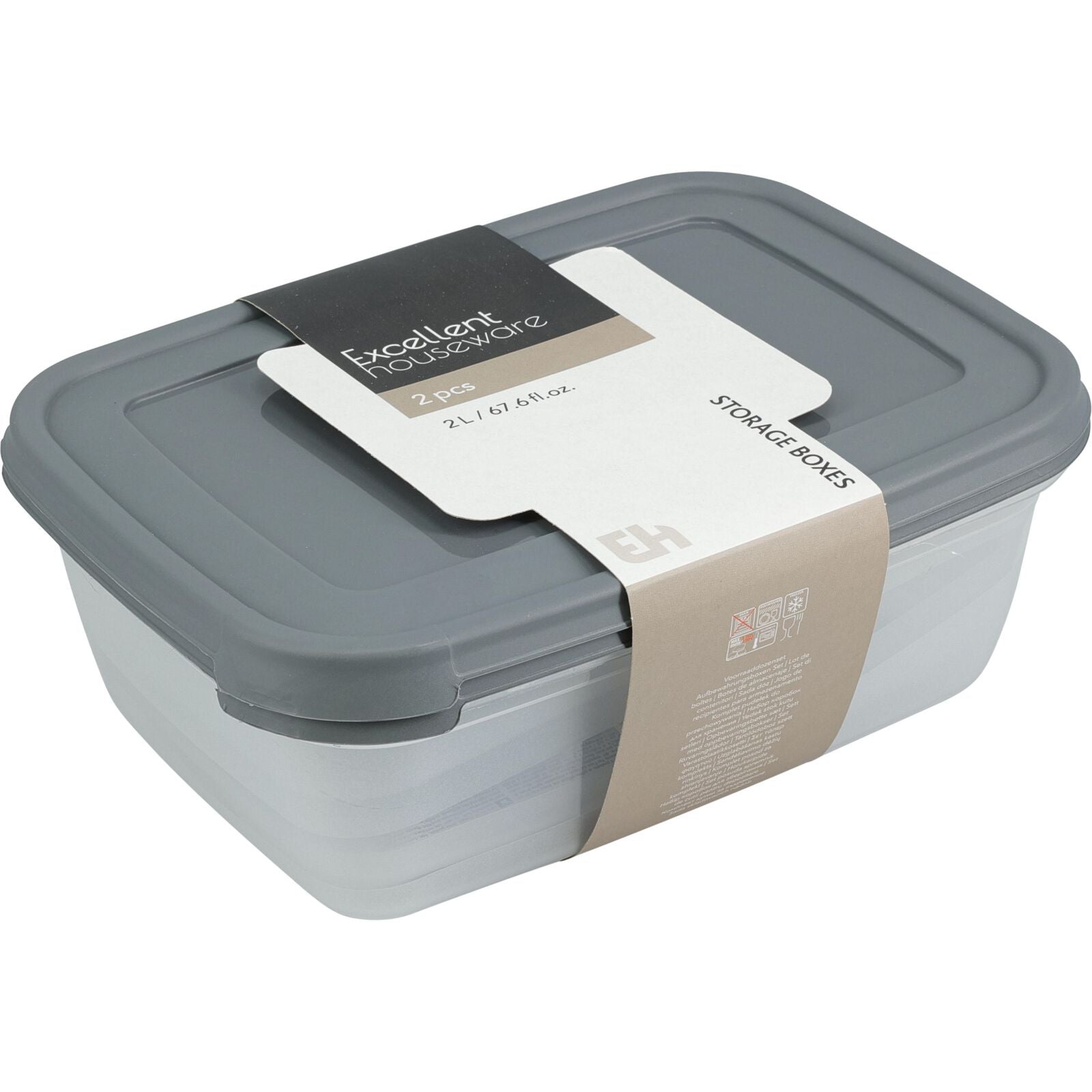 Plastic Set 2 Boxes Food 2000ml