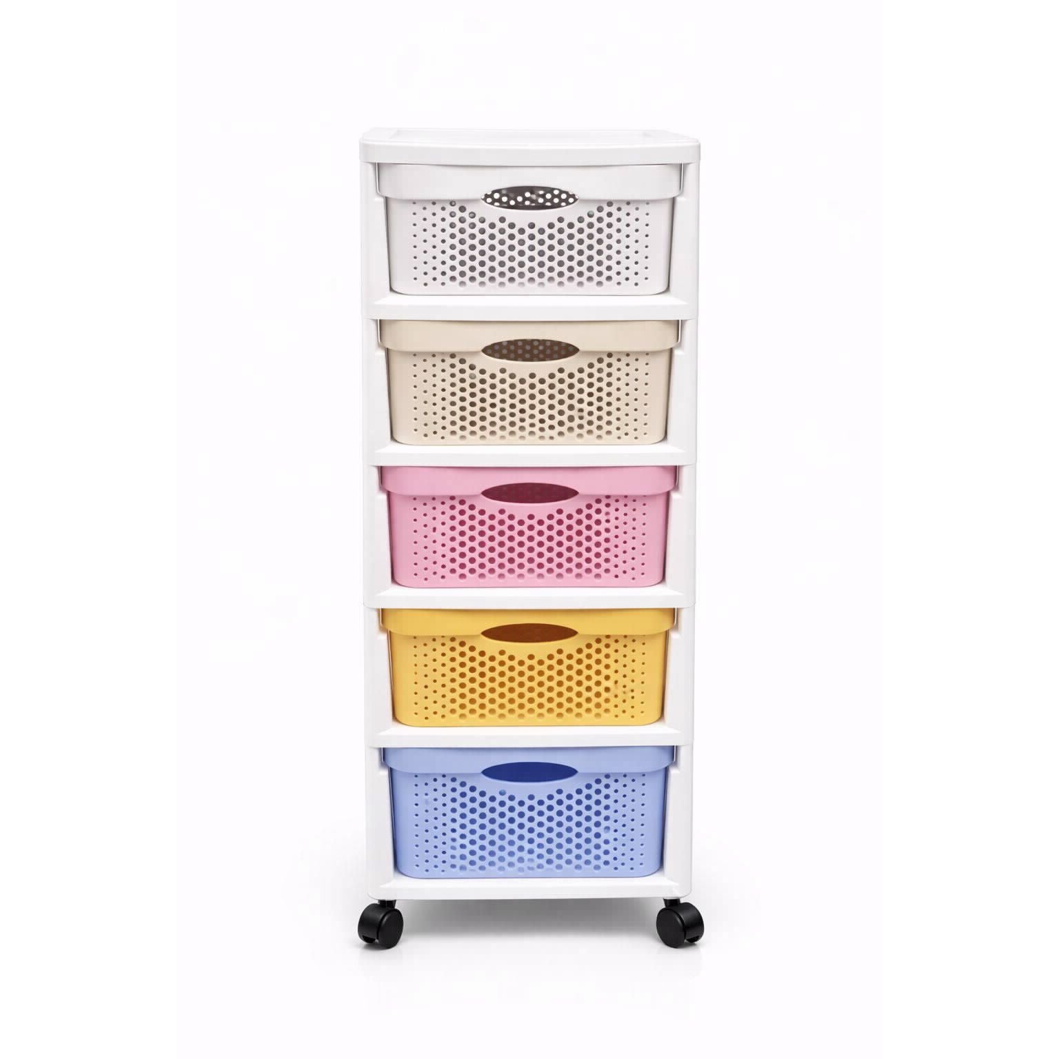 Drawer Unit Plastic 5 Tier FIXER Colorful