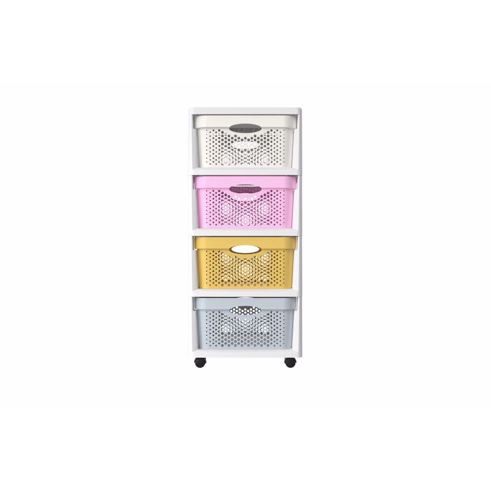 Drawer Unit Plastic 4 Tier FIXER Colorful