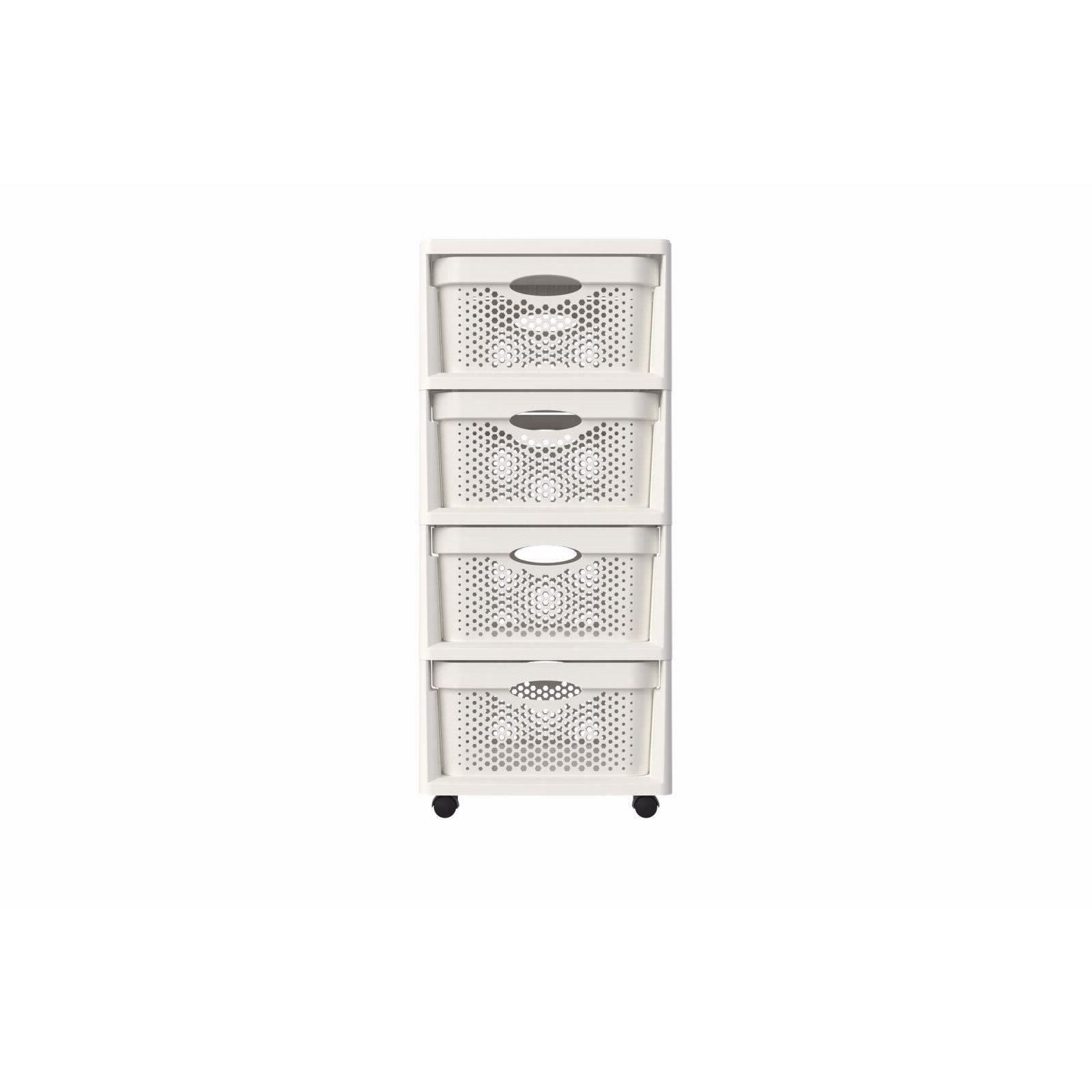 Drawer Unit Plastic 4 Tier FIXER Beige