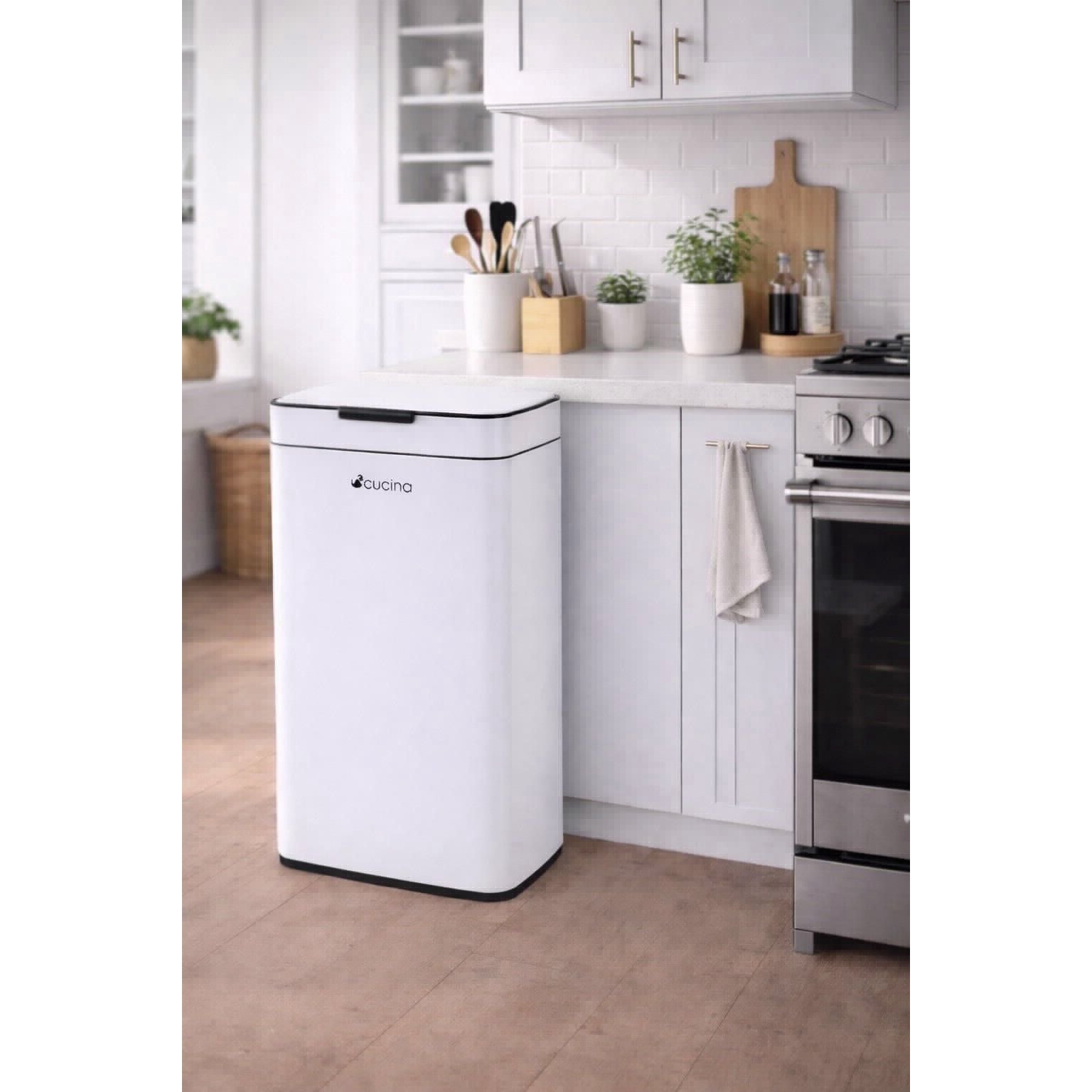 Kitchen White Trash Bin 40L DIN