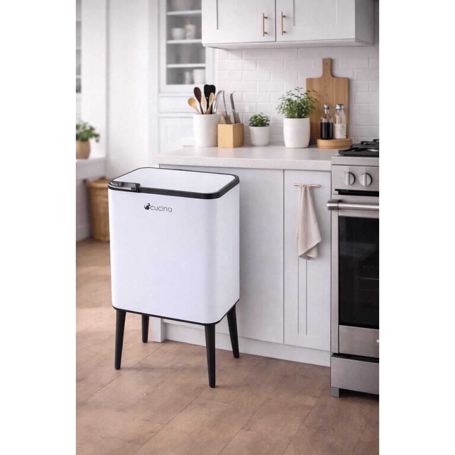 Kitchen White Trash Bin 33L LOREN