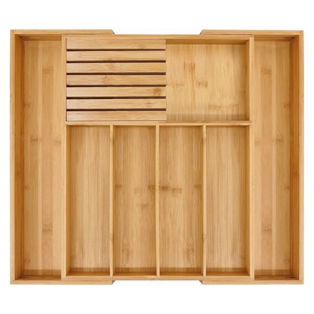Wood Cutlery Tray Drawer 33-55*43*5cm