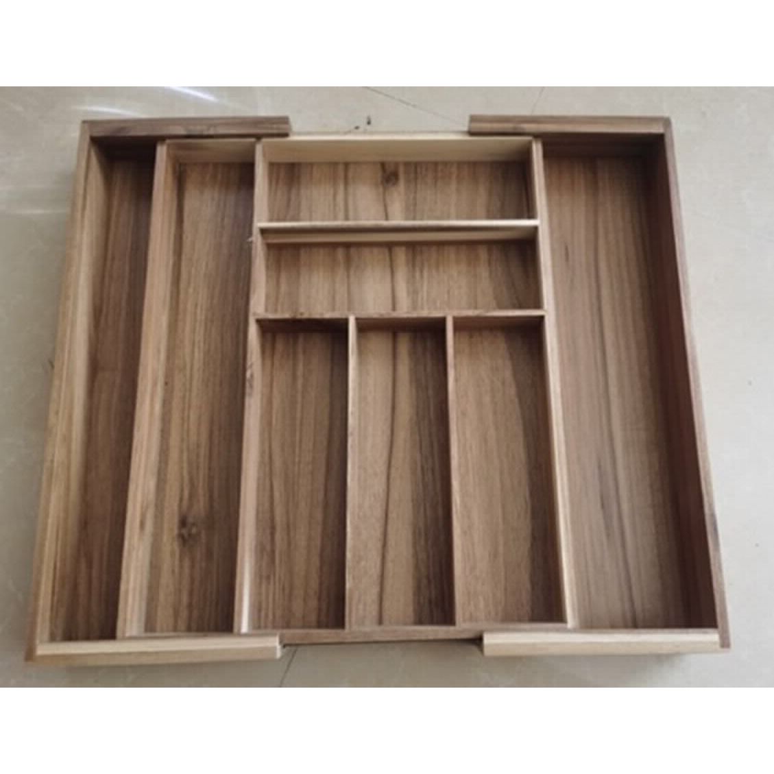 Wood Cutlery Tray Drawer 35-58*43*6cm