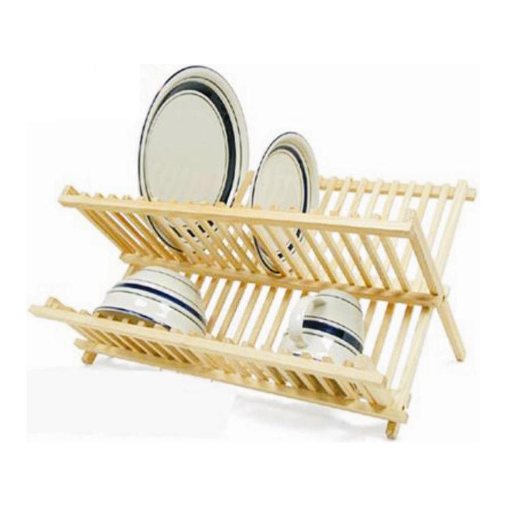 Wood Rack Drying Dishes Natural