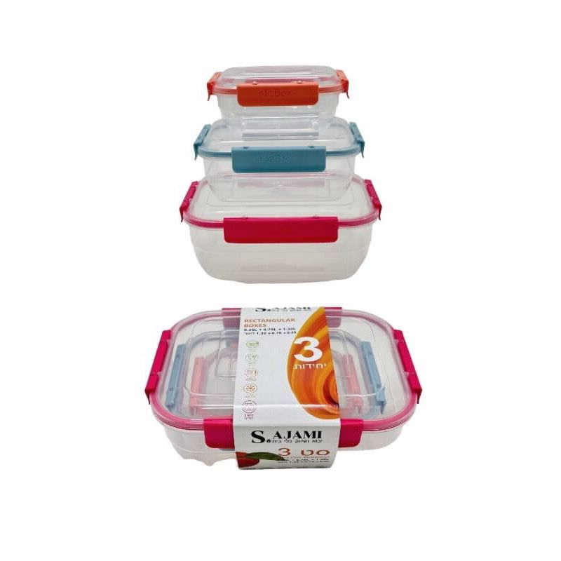 Rectangular Set 3 Boxes QU4RTET 0.35+0.75+1.32L